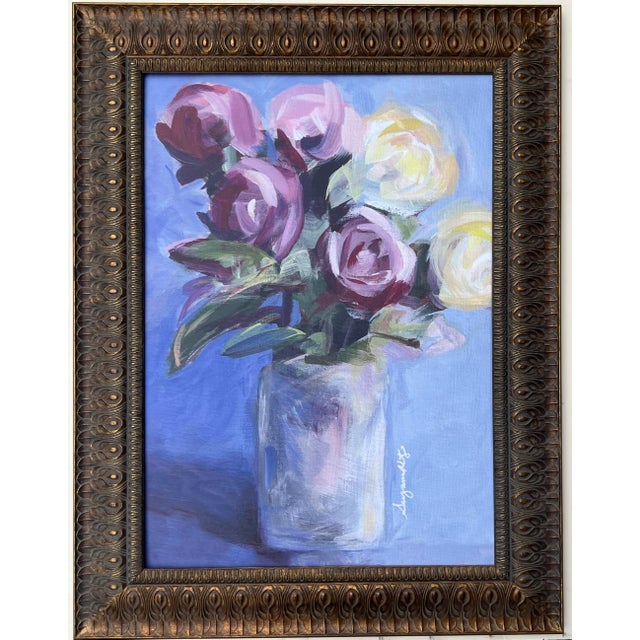 Rose Floral Still Life Painting Print, Custom Frame For Sale - Image 4 of 16