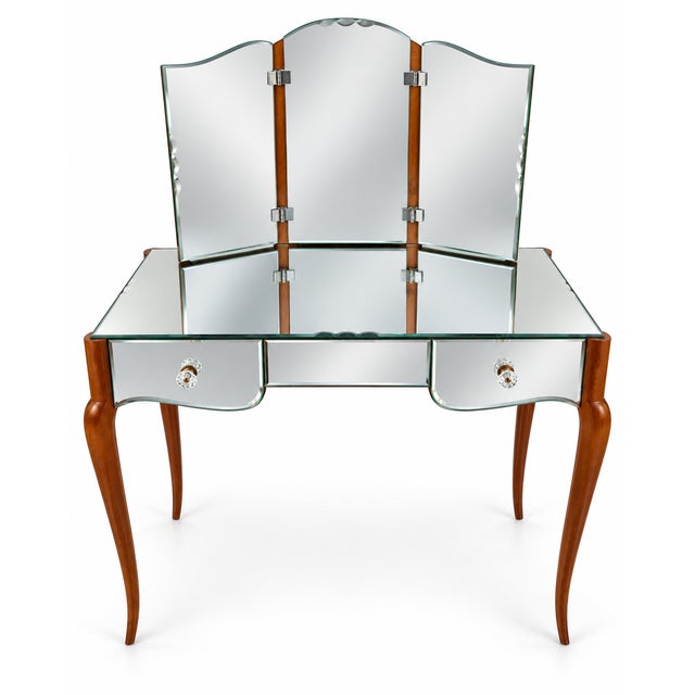 Vintage Art Deco Venetian Glass Dressing Table with Chic Mirror, 1950s For Sale - Image 6 of 6