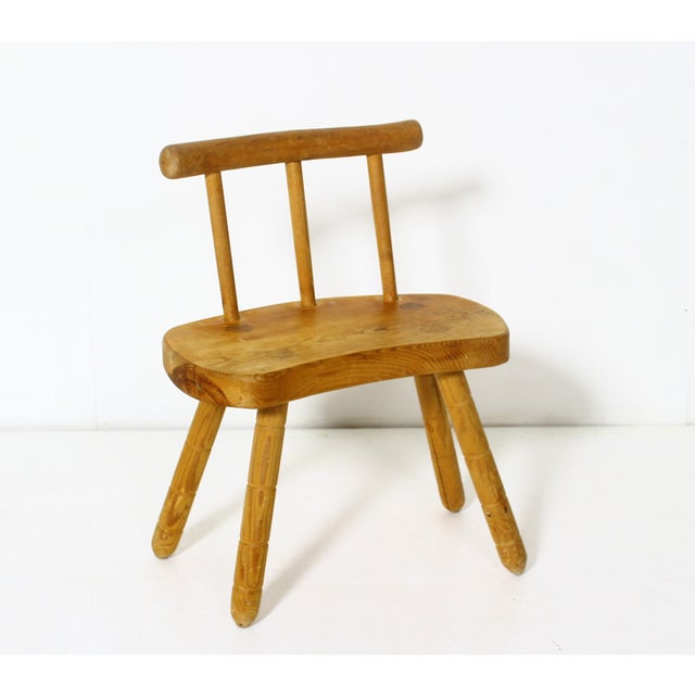 Swedish Stool in Pith Pine, 1975 For Sale - Image 6 of 16