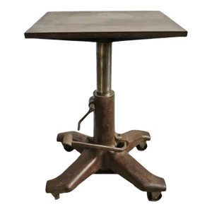 Vintage Industrial Iron Adjustable Bar Table
