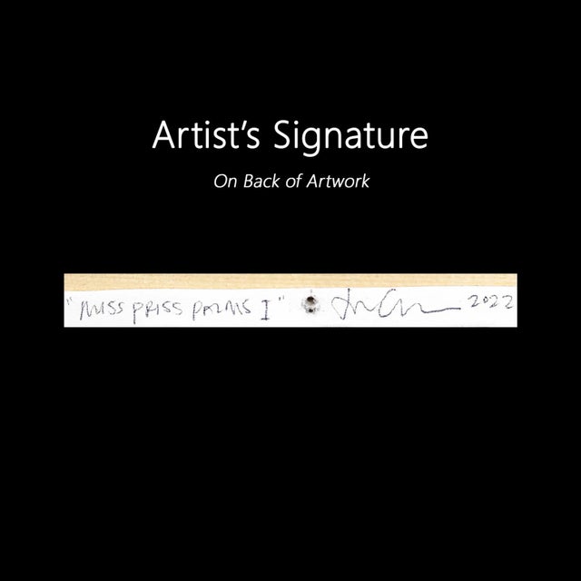 Miss Priss Palms 1 - Framed Original Figurative Abstract Portrait on Green Artwork by Lindsey McCord For Sale - Image 10 of 10