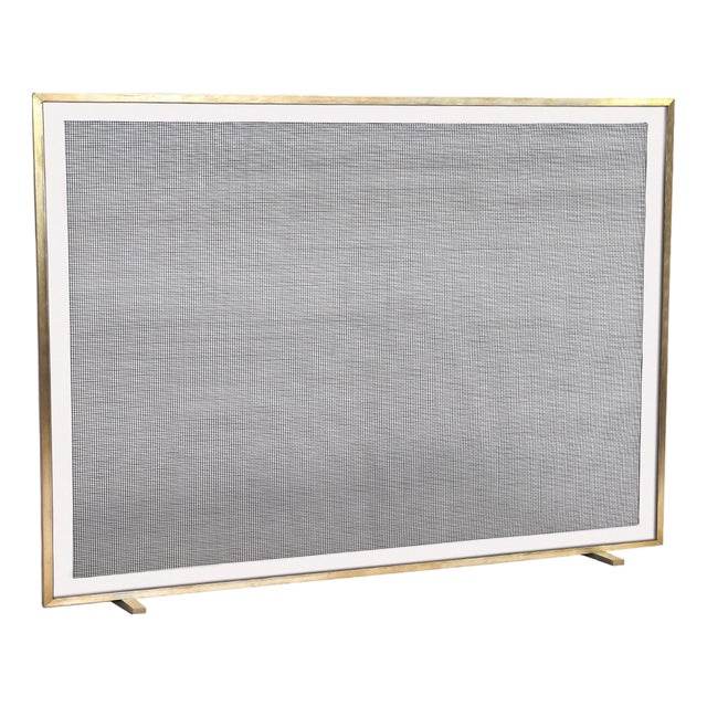White Matte Bleeker Fireplace Screen Iron For Sale