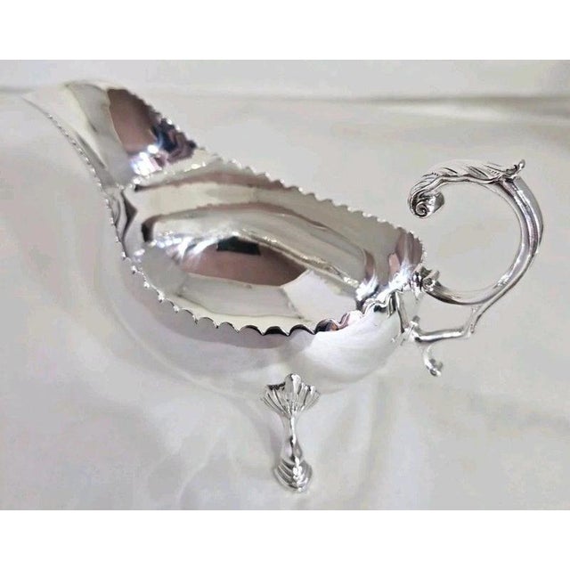 Brown Mid-Century Standard Silver Gravy Boat from Britannia, Dublin, 1968 For Sale - Image 8 of 13