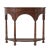 An Italian Provincial antiqued wood bowfront console table, the bowed frieze drawer above arched aprons, turned supports...