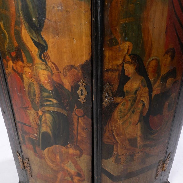 18th Century Painted Hanging Corner Cupboard For Sale - Image 6 of 18