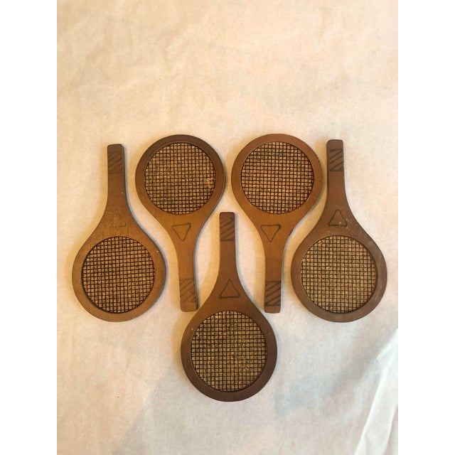 Pickle Ball Tennis Racket Coasters Mid Century For Sale - Image 9 of 9