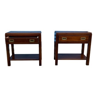 Ethan Allen Solid Cherry Campaign Night Stands For Sale