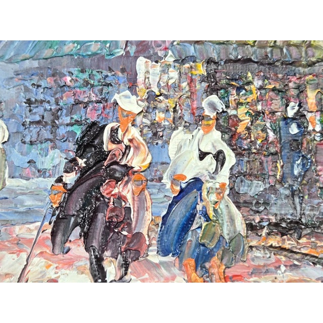 1970s 1970s Caroline Burnett 8" X 10" Impressionistic Oil Painting of Old Paris For Sale - Image 5 of 10