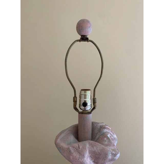 John Dickinson 1970s John Dickinson Style Trompe l'Oeil Draped Plaster Table Lamp For Sale - Image 4 of 11