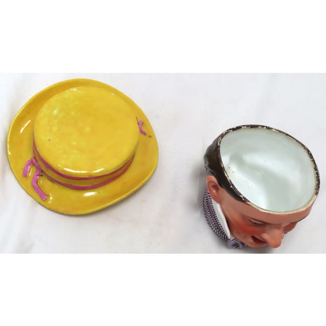 Antique Victorian French Paris Porcelain Figurative Dandy Charactor Humidor - Tobacco Jar For Sale - Image 9 of 13