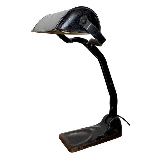 Vintage German Black Bank Lamp, 1930s For Sale - Image 17 of 17