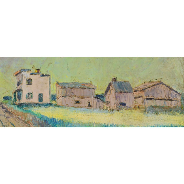 Gorgeous heavily impasto landscape that captures the high summer charm. Unknown artist, (Edda or Edde) Partial illegible...