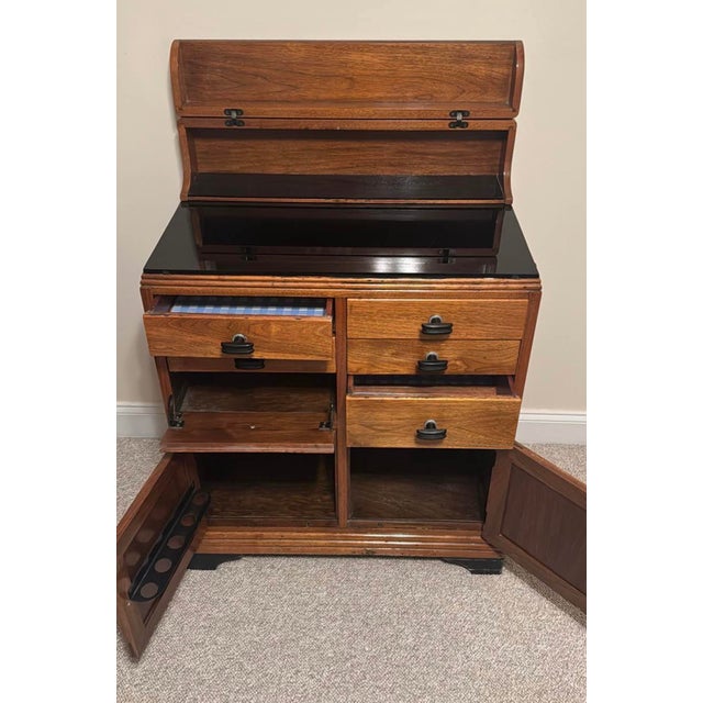 Art Deco 1930s Art Deco Doctor's Cabinet + Wastebasket Set (4pcs) (Perfect Bar Cabinets) For Sale - Image 3 of 12