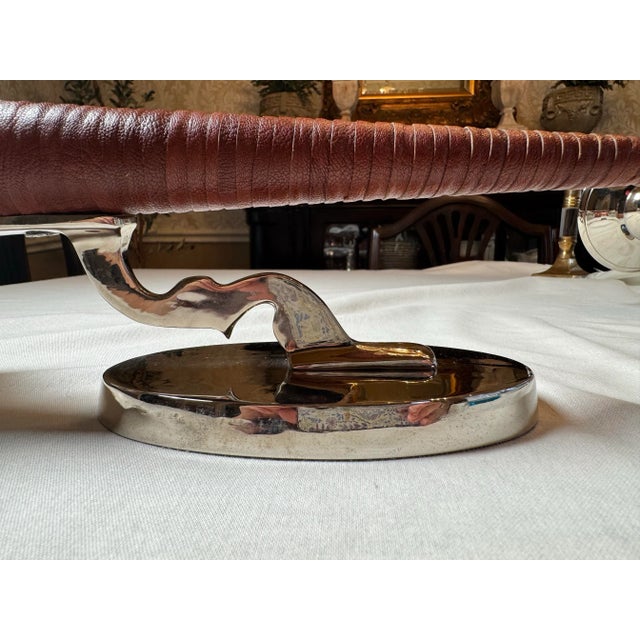 Vintage Rustic Southwestern Polished Chrome and Leather Wrapped Wall Candle Sconces- Set of 2 For Sale - Image 9 of 11