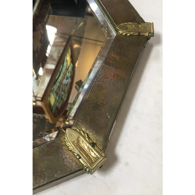 Arts and Crafts Hand Hammered Octagon Copper Mirror For Sale In Los Angeles - Image 6 of 8