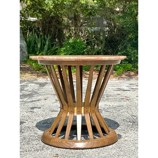 Mid-Century Modern Vintage MCM Edward Wormley for Dunbar Terrazzo Top Side Table For Sale - Image 3 of 12