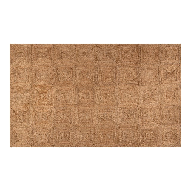 Part & Parcel Goods Jute Block Rug, 15'x20', Natural For Sale