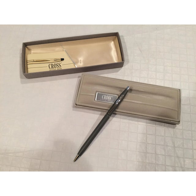 Vintage Cross Classic Century Satin Matte Gray and Chrome Ballpoint Pen (New in original box). Unique bi-lateral rotation...