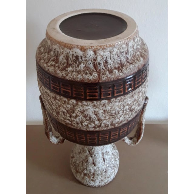 Vintage Braun Beige Ceramic Vase with Double Handle, 1970s For Sale - Image 4 of 5
