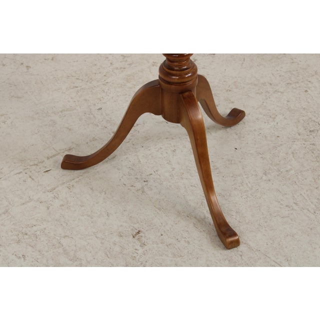 Stickley Round Cherry Pedestal Occasional Lamp Table For Sale - Image 9 of 13
