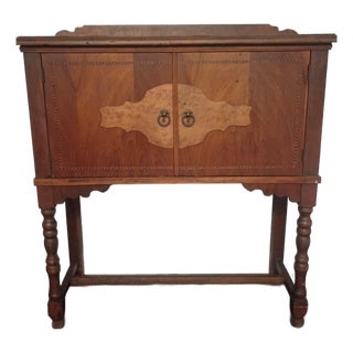 Vintage Wooden Console or Server Cabinet Late 20s For Sale