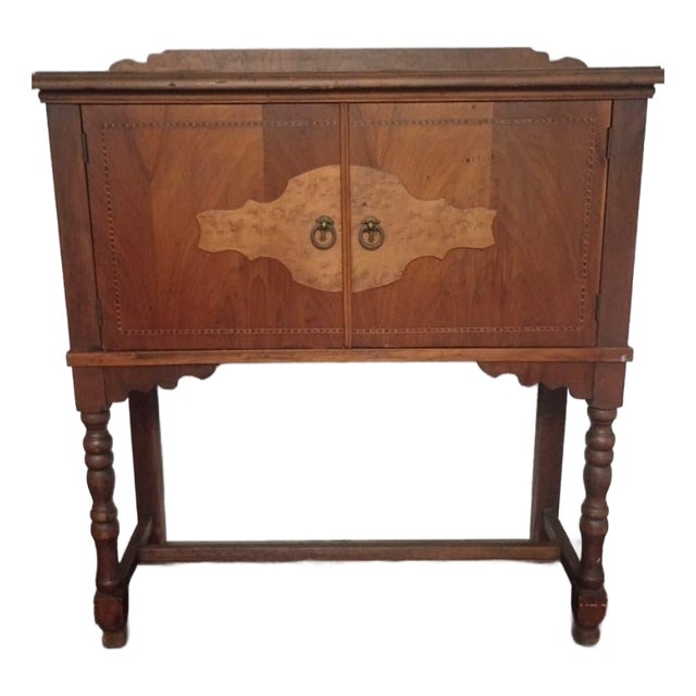 Vintage Wooden Console or Server Cabinet Late 20s For Sale