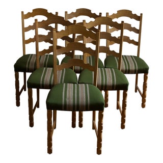 Set of Six Henning Kjaernulf Danish Oak Dining Chairs, 1960s For Sale