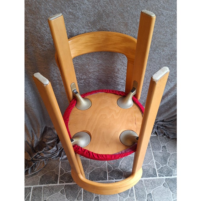 Vintage Chairs with Red Upholstered Covers by Bruno Rey, 1970s, Set of 2 For Sale - Image 6 of 7