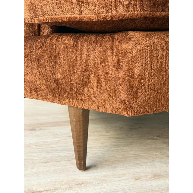 Mid-Century Lounge Chair in Chocolate Chenille For Sale In New York - Image 6 of 12