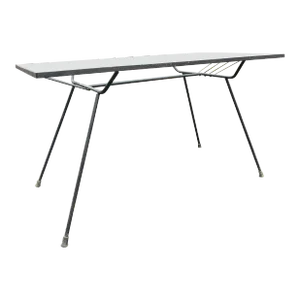 Vintage Milo Baughman for Pacific Iron Petite Iron and Glass Dining Table