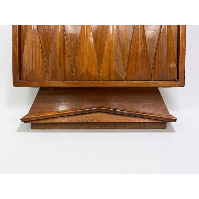 Pair of 1960s Mid-Century Modern Walnut Geometric Nightstands For Sale - Image 14 of 16
