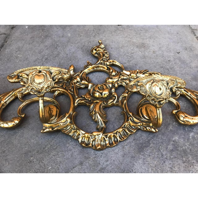 Baroque 20th-Century French Bronze Wall Mounted Coat Rack For Sale - Image 3 of 11
