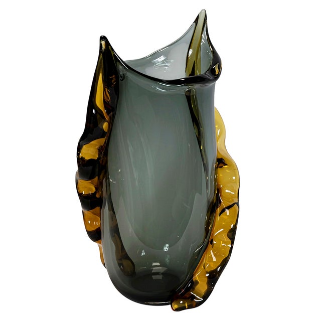 Vintage Italian Murano Glass Vase by Diego Bardella For Sale - Image 10 of 10