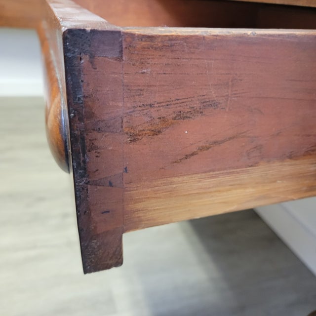 Antique English Georgian Mahogany Gallery Writing Desk With Two Drawers, Circa 1830 For Sale - Image 9 of 12