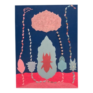 Orig Nancy Goodman Lawrence Acrylic & Collage Painting - I’m Not Really a Pink Person For Sale