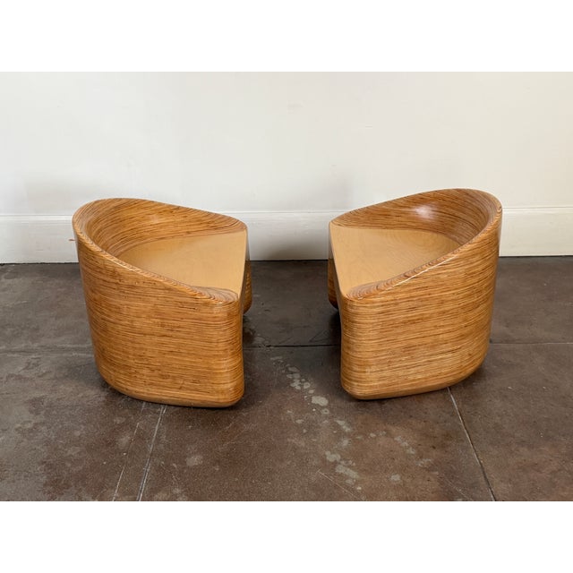 Organic Modern Stacked Plywood Lounge Chairs For Sale - Image 15 of 18