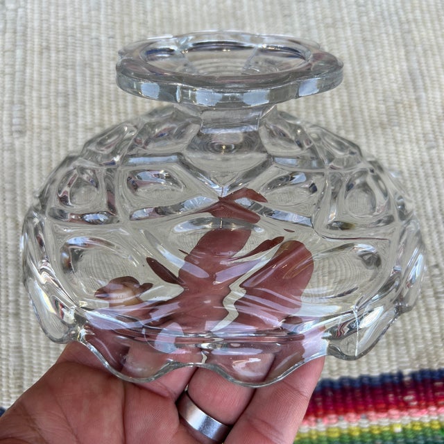 Antique American Flint Glass Compote "Diamond Thumbprint" Pattern, Circa 1850's For Sale - Image 9 of 11