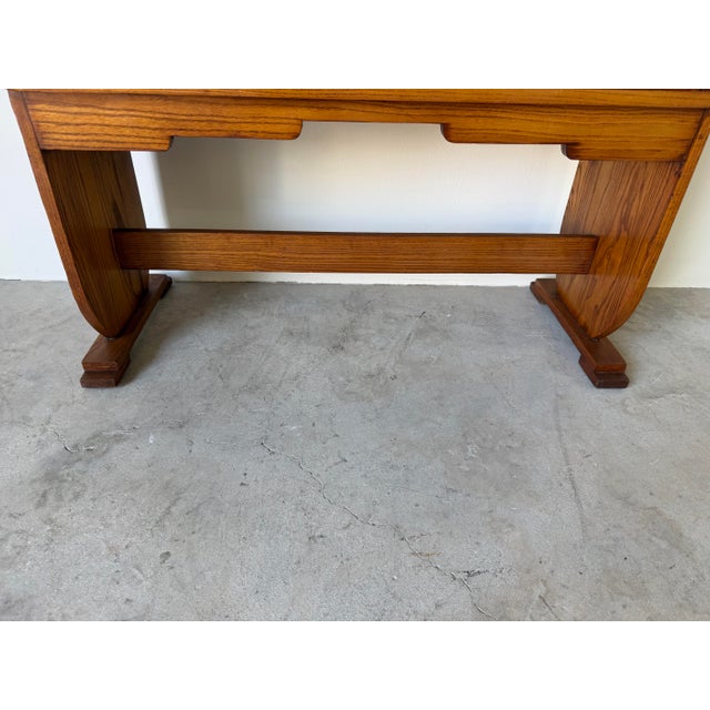 1940s Art Deco Solid Oak Cabinet Chest on Pedestal Base For Sale - Image 12 of 12