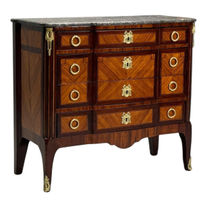 Louis XVI Style, Mahogany, Marble, Bronze, Commode, France, 19th C.