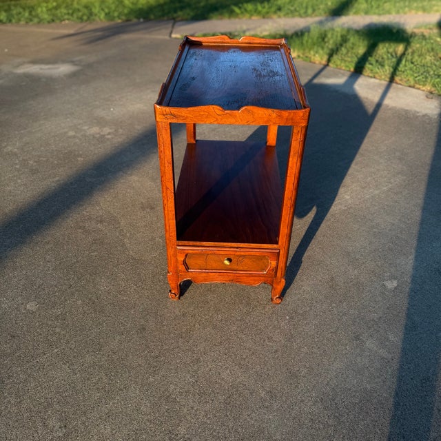 1980s Milling Road by Baker Furniture Cherry Telephone Table / Side Table With Tray Top For Sale - Image 13 of 18