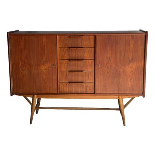 Teak Sideboard Credenza Large Dining Storage Cabinet Danish Mid-Century Modern 1960s For Sale