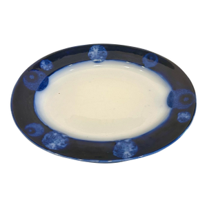 Late 18th Century Doulton Willow & Aster Flow Blue Ironstone Platter