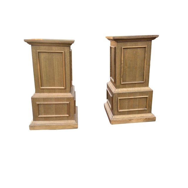 This pair of pillars from Restoration Hardware is crafted from oak and finished with light distressing for a rustic,...