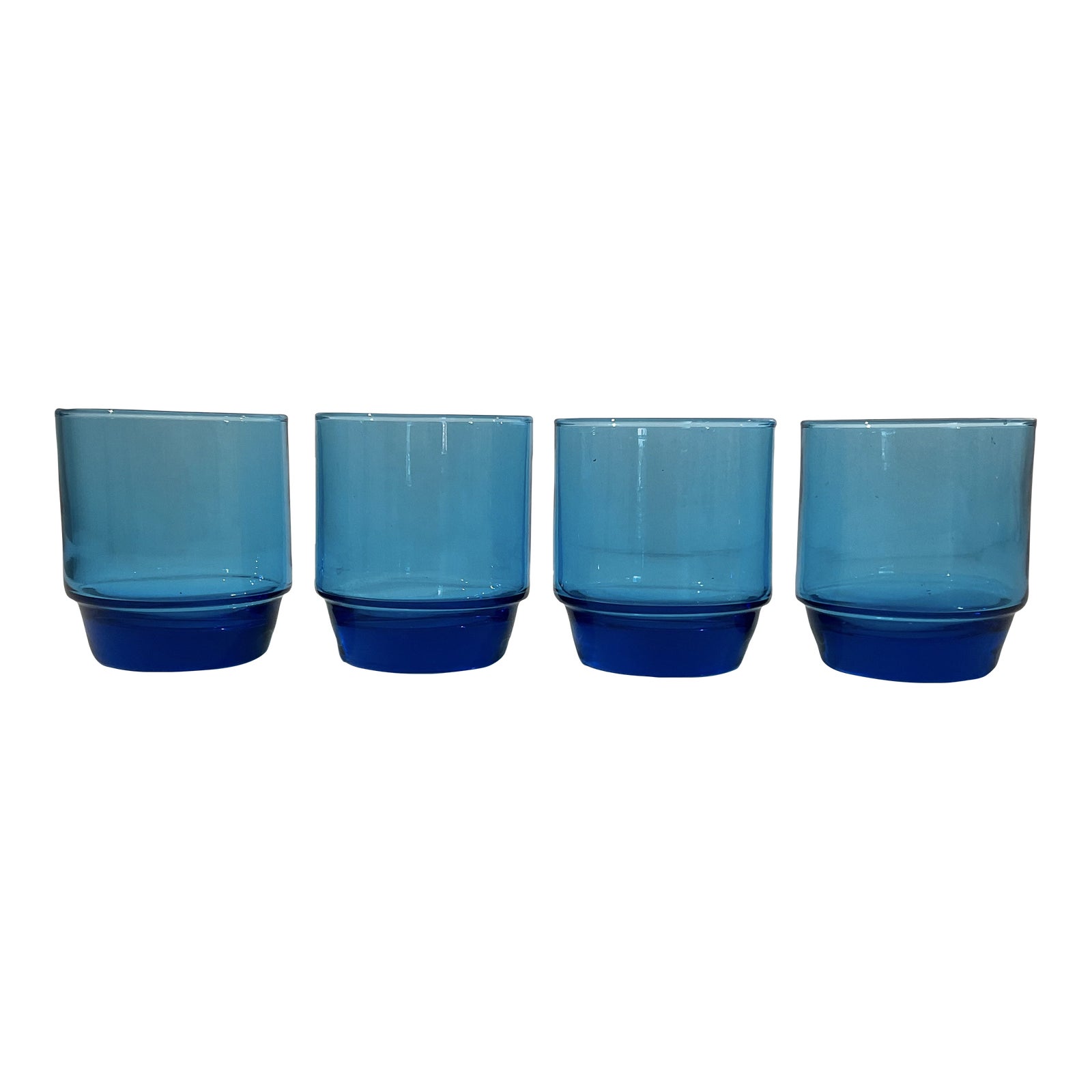 Vintage Turquoise Lowball Glasses Set of 4. Chairish