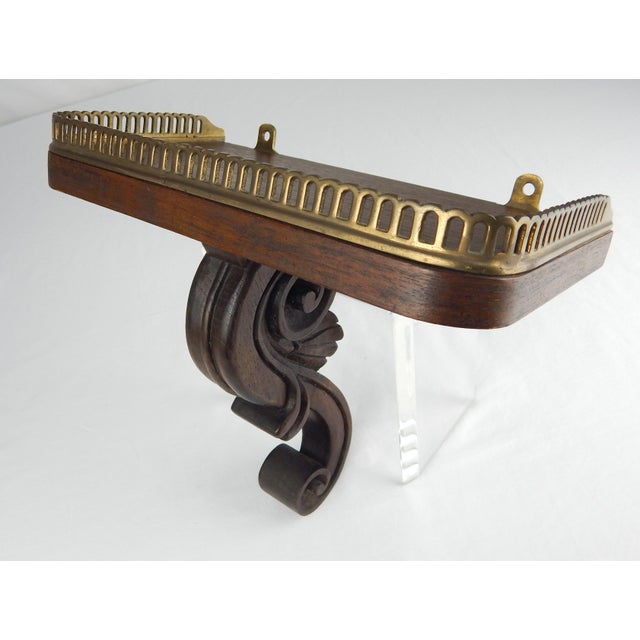 Early 20th Century Mahogany and Brass Scroll Bracket For Sale In Orlando - Image 6 of 12