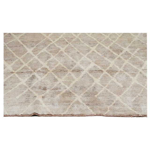 Shabby Chic Moroccan Hand Knotted Rug With Soft Texture,5'8"x9' For Sale - Image 3 of 5