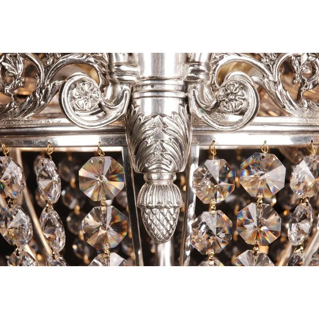 Metal 20th Century Biedermeier Basket Chandelier For Sale - Image 7 of 10