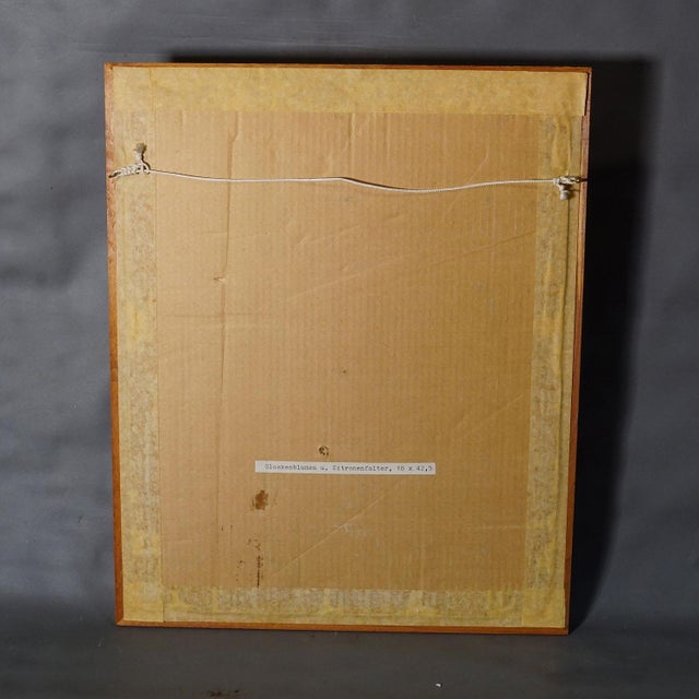 Oil Painting Alexander Michael 1991 Bellflowers With Brimstone Butterfly For Sale - Image 6 of 6