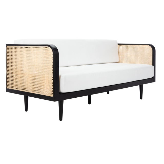 Helena French Cane Daybed - Black / Natural For Sale In Philadelphia - Image 6 of 8