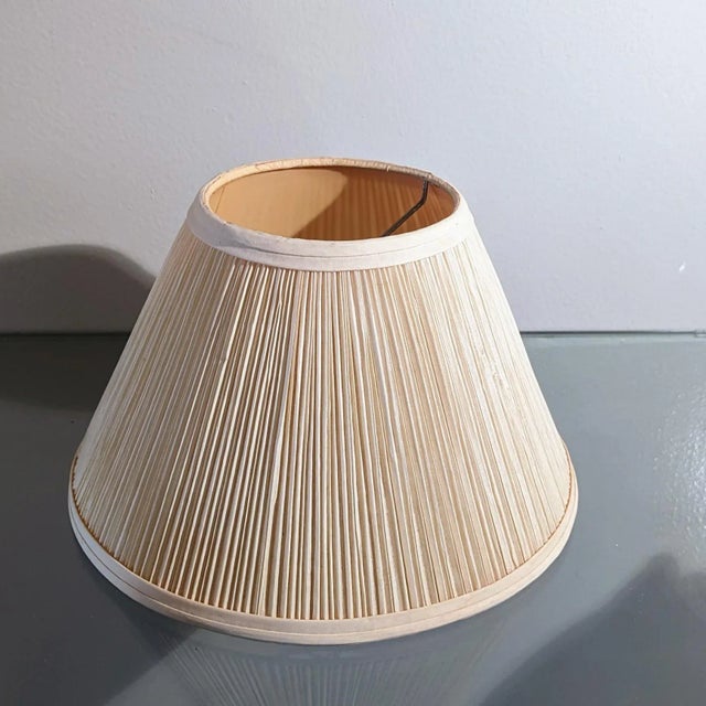 Late 20th Century Mid-Century Raffia Pleated Shade For Sale - Image 5 of 5